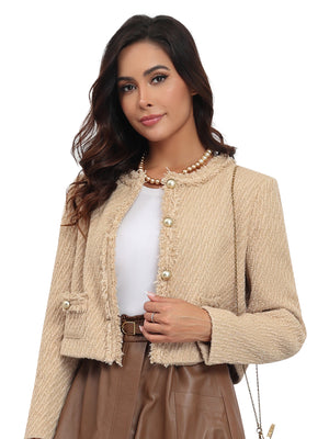 M.Infisavo Minerva Cropped Tweed Blazer