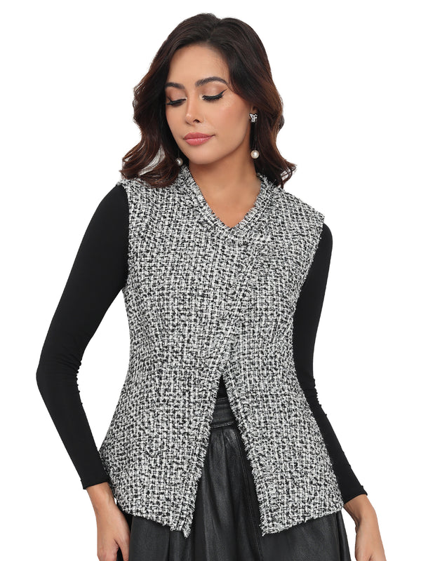 M.Infisavo Asymmetry Tweed Vest