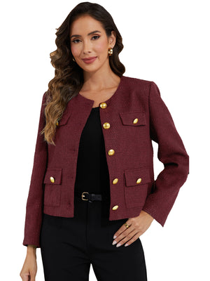 M.Infisavo Minerva Tweed Long Sleeves Blazer