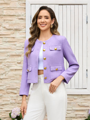 M.Infisavo Minerva Tweed Long Sleeves Blazer #MFB007