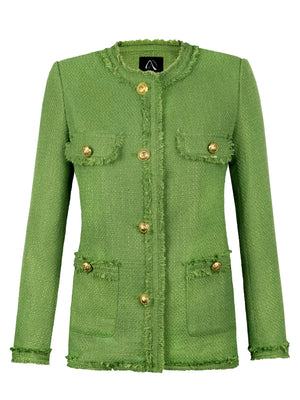 M.Infisavo Tweed Blazer Jackets with Pockets #MFB016