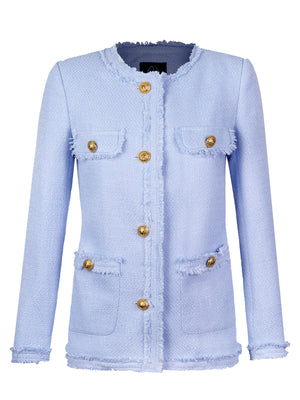 M.Infisavo Tweed Blazer Jackets with Pockets #MFB016
