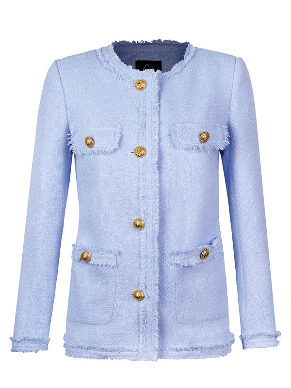 M.Infisavo Tweed Blazer Jackets with Pockets #MFB016