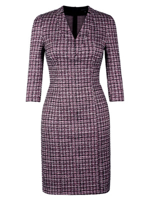 M.Infisavo Sheath Dresses for Women Notch V Neck 3/4 Sleeves #MFD010