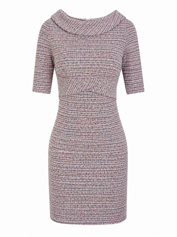 M.Infisavo Women’s Boat Neck Vintage Bodycon Tweed Dresses #MFD012