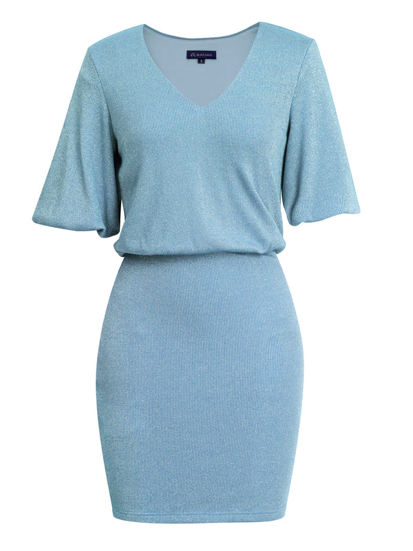 M.Infisavo Women's Glitter V Neck Bodycon #MFD031
