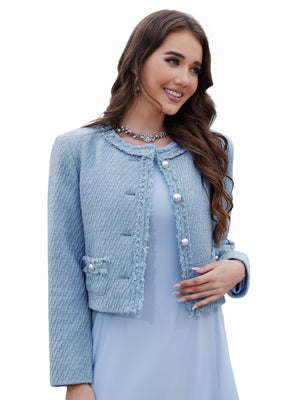 M.Infisavo Minerva Cropped Tweed Blazer