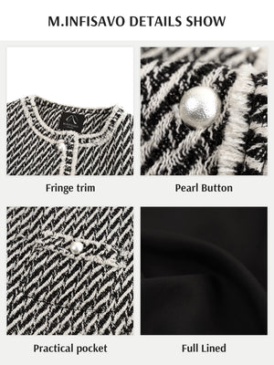 M.Infisavo Minerva Cropped Tweed Blazer