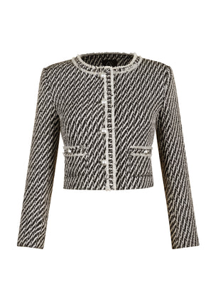 M.Infisavo Minerva Cropped Tweed Blazer