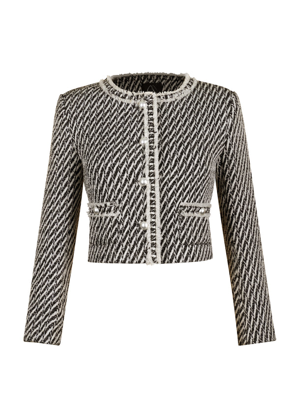 M.Infisavo Minerva Cropped Tweed Blazer