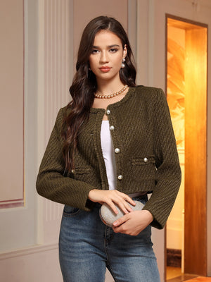 M.Infisavo Minerva Cropped Tweed Blazer
