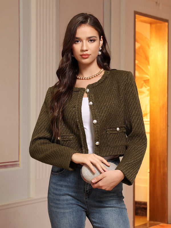 M.Infisavo Minerva Cropped Tweed Blazer