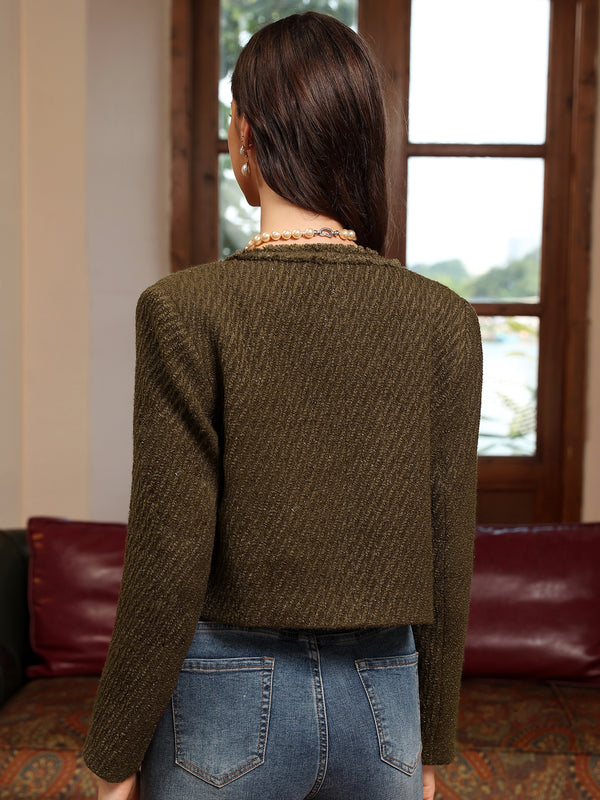 M.Infisavo Minerva Cropped Tweed Blazer