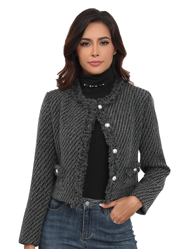 M.Infisavo Minerva Cropped Tweed Blazer
