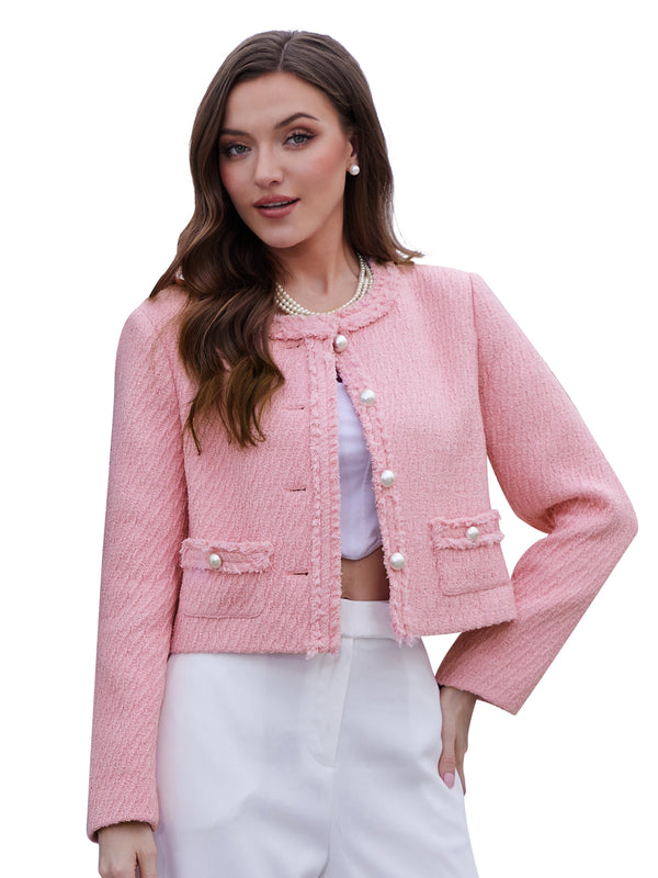 M.Infisavo Minerva Cropped Tweed Blazer