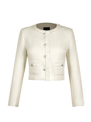 M.Infisavo Minerva Cropped Tweed Blazer