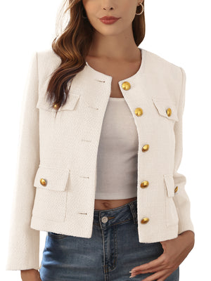 M.Infisavo Minerva Tweed Long Sleeves Blazer