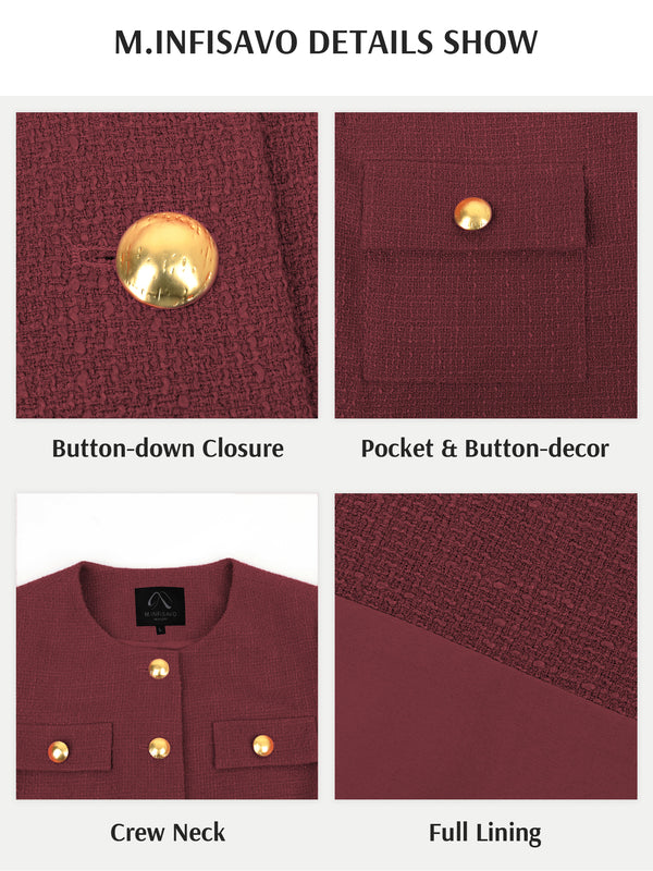 M.Infisavo Minerva Tweed Long Sleeves Blazer