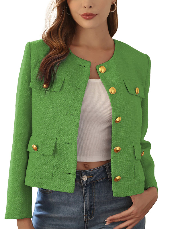 M.Infisavo Minerva Tweed Long Sleeves Blazer #MFB007