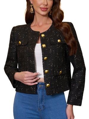 M.Infisavo Minerva Tweed Long Sleeves Blazer #MFB007