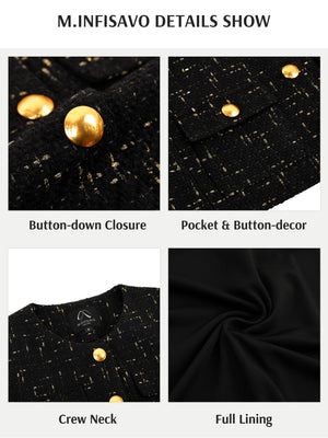 M.Infisavo Minerva Tweed Long Sleeves Blazer #MFB007
