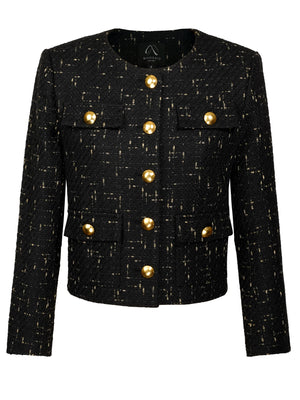 M.Infisavo Minerva Tweed Long Sleeves Blazer #MFB007