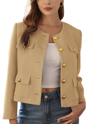 M.Infisavo Minerva Tweed Long Sleeves Blazer
