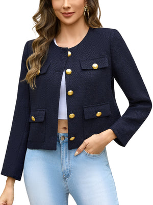 M.Infisavo Minerva Tweed Long Sleeves Blazer #MFB007