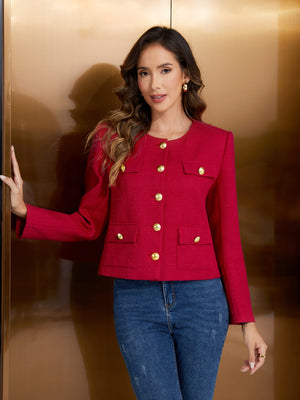 M.Infisavo Minerva Tweed Long Sleeves Blazer