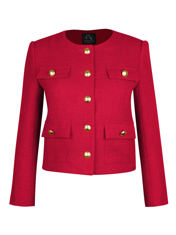 M.Infisavo Minerva Tweed Long Sleeves Blazer