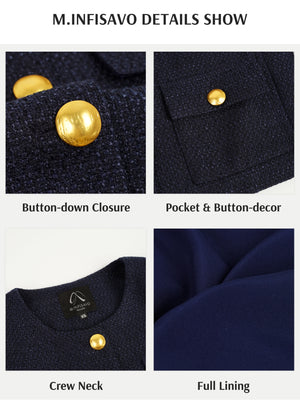 M.Infisavo Minerva Tweed Long Sleeves Blazer #MFB007