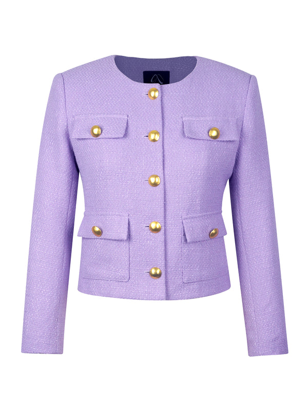 M.Infisavo Minerva Tweed Long Sleeves Blazer #MFB007