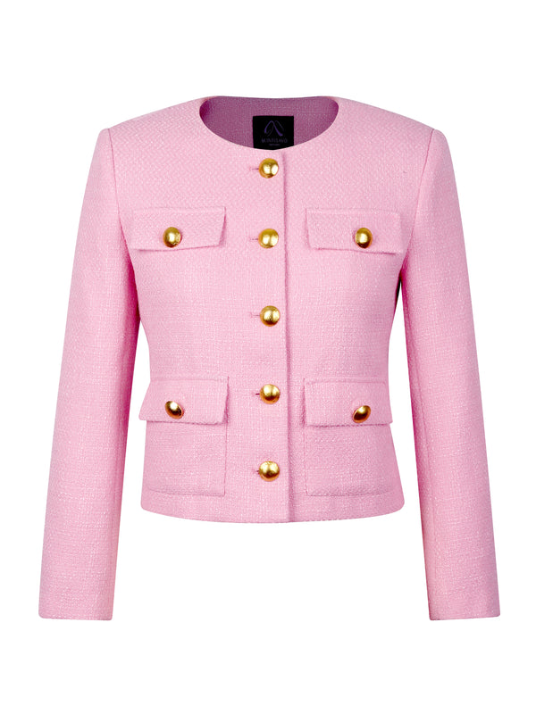 M.Infisavo Minerva Tweed Long Sleeves Blazer #MFB007
