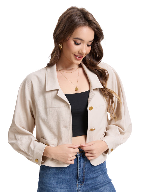 M.Infisavo Möbius Vintage Long Sleeves Cropped Blazer