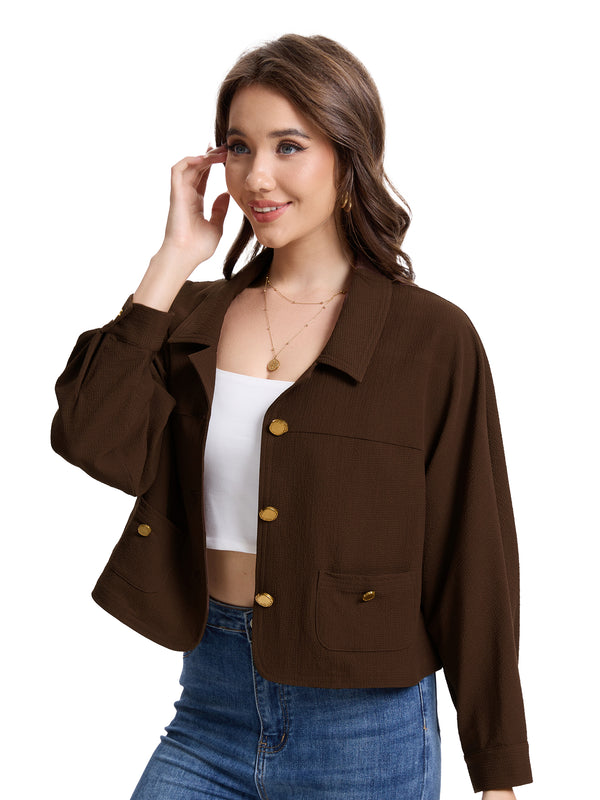 M.Infisavo Möbius Vintage Long Sleeves Cropped Blazer