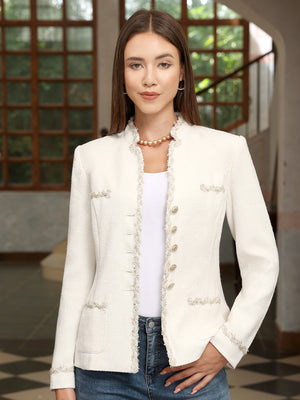 M.Infisavo Stand Notch Lapel Suit Jacket Blazer