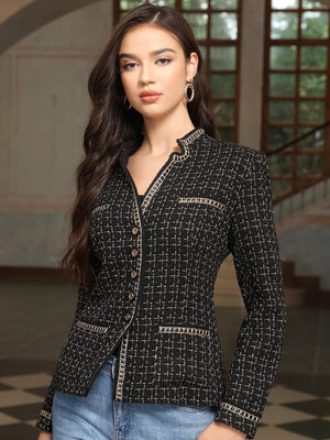 M.Infisavo Stand Notch Lapel Suit Jacket Blazer