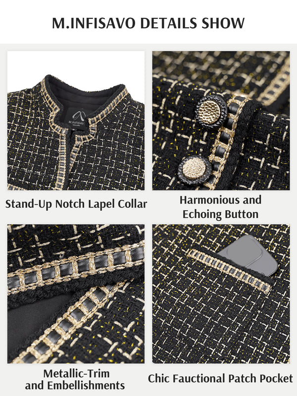 M.Infisavo Stand Notch Lapel Suit Jacket Blazer