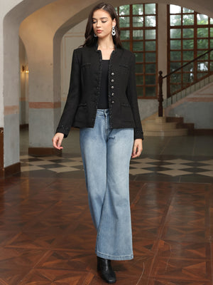 M.Infisavo Stand Notch Lapel Suit Jacket Blazer