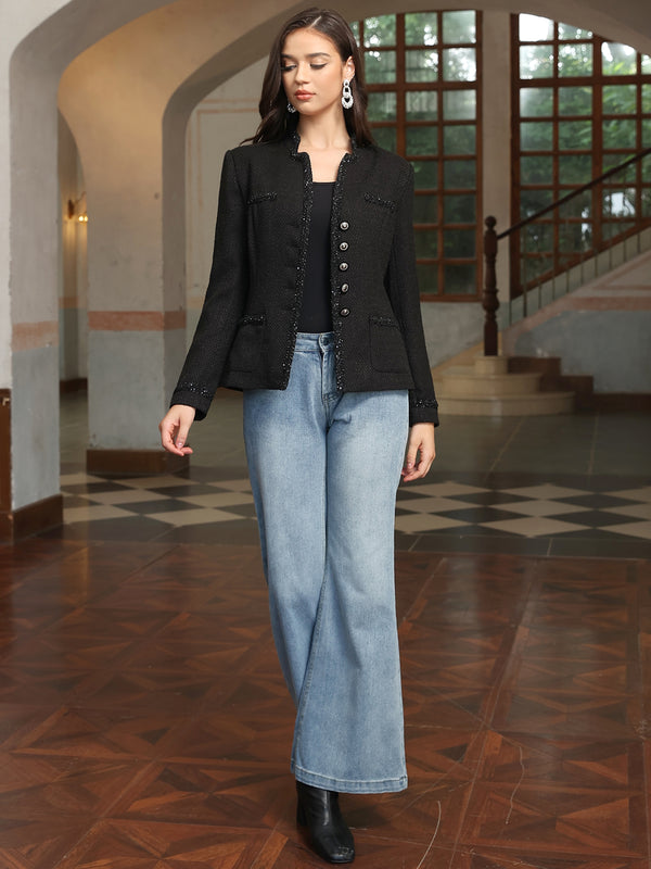 M.Infisavo Stand Notch Lapel Suit Jacket Blazer