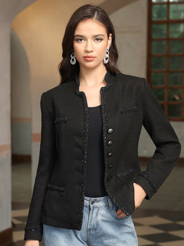 M.Infisavo Stand Notch Lapel Suit Jacket Blazer