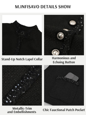 M.Infisavo Stand Notch Lapel Suit Jacket Blazer