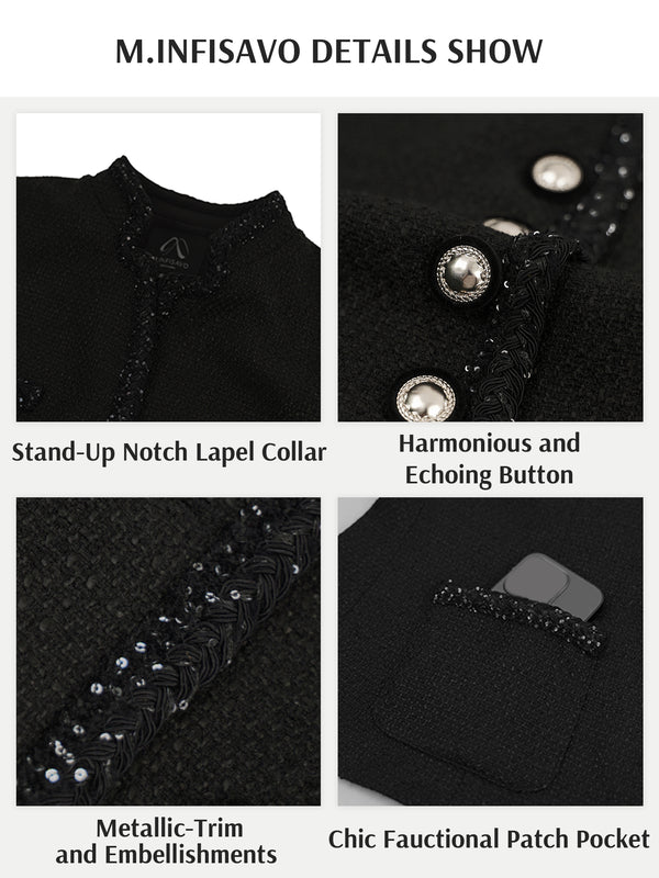 M.Infisavo Stand Notch Lapel Suit Jacket Blazer