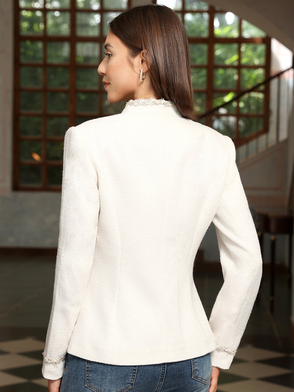 M.Infisavo Double Breasted Blazer Peaked Lapels Office Suit Jacket Blazer