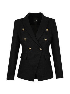 M.Infisavo Double Breasted Blazer Peaked Lapels Office Suit Jacket Blazer