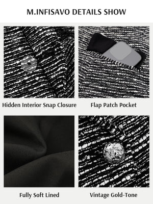 M.Infisavo Double Breasted Blazer Peaked Lapels Office Suit Jacket Blazer