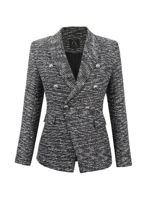 M.Infisavo Double Breasted Blazer Peaked Lapels Office Suit Jacket Blazer