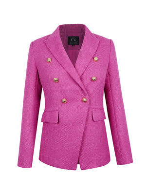 M.Infisavo Double Breasted Blazer Peaked Lapels Office Suit Jacket Blazer