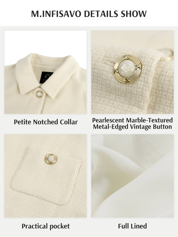 M.Infisavo Tweed Jackets Cropped Blazers with Pockets