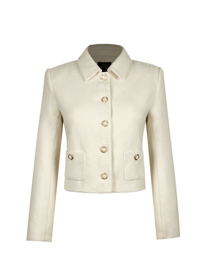 M.Infisavo Tweed Jackets Cropped Blazers with Pockets